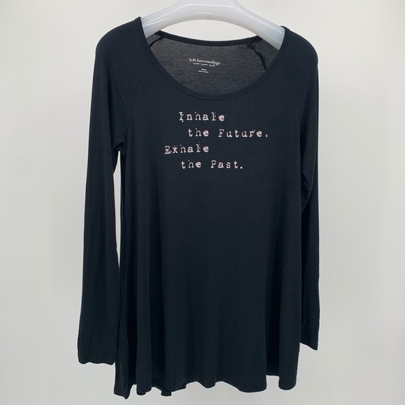 Soft Surroundings Me Tees Black Full Long Sleeve T - Picture 2 of 3